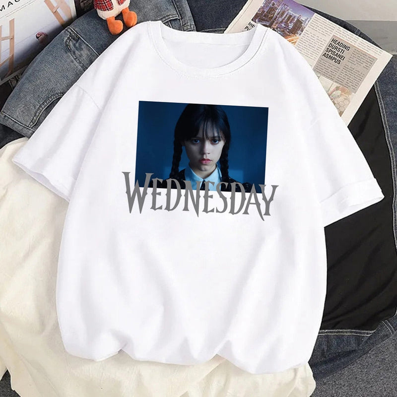 Tricou alb pentru femei Miercuri - mai multe variante