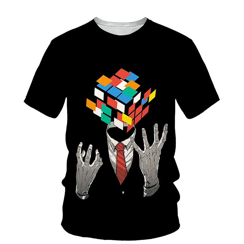 Băieți T-shirt cu imprimare 3D Rubik's Cube - mai multe variante