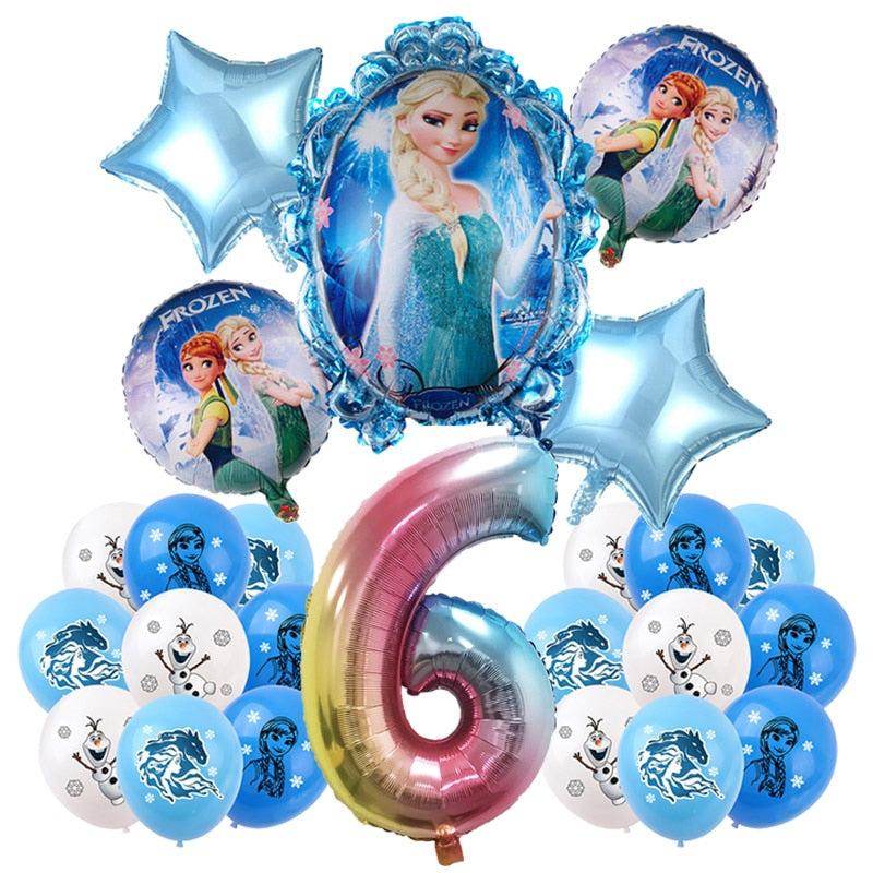 Set mare de baloane de ziua de naștere Frozen - mai multe variante