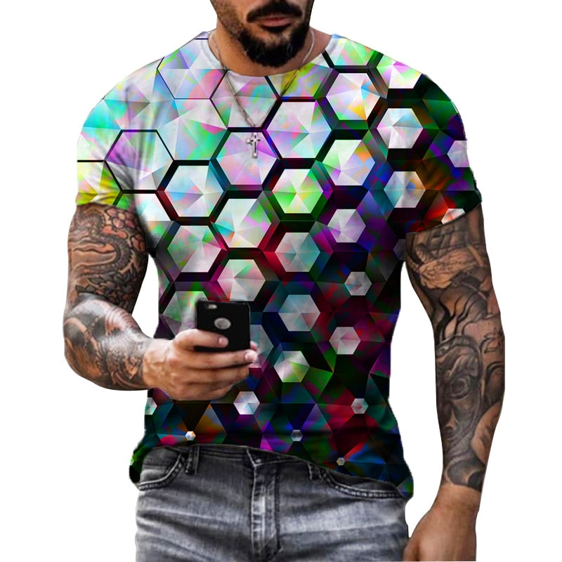 Tricou de designer pentru bărbați cu imprimare 3D - mai multe variante