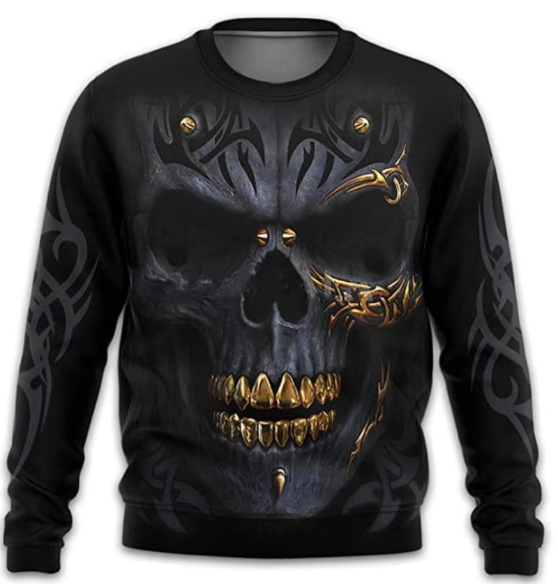 Hanorac imprimat 3D pentru bărbați Skull - mai multe variante