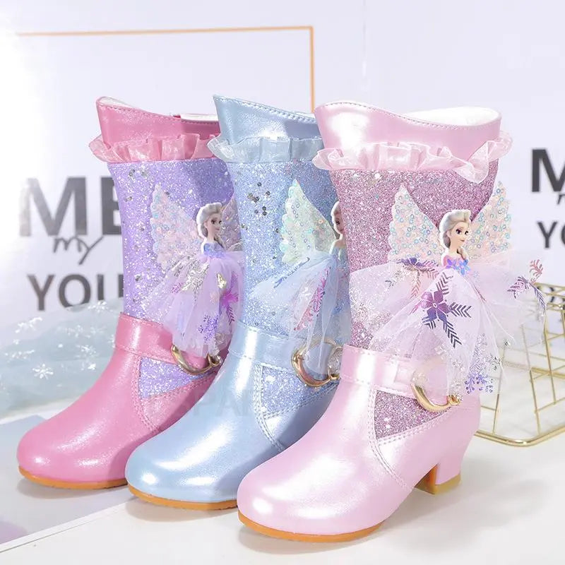 Designer de fete de iarnă prințesă cizme cu toc - mai multe variante