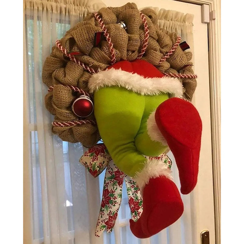 ornament de Crăciun amuzant pentru fereastră sau ușă Grinch