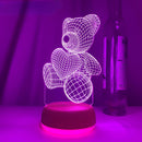 Lampička s 3D iluzí medvěd - více variant