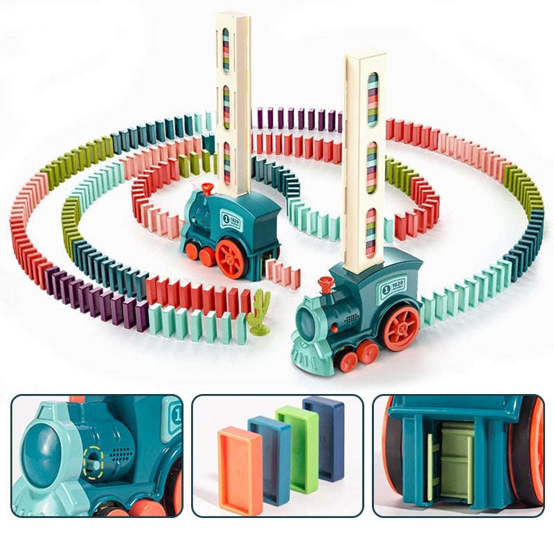 Tren automat pentru copii pentru domino - mai multe variante