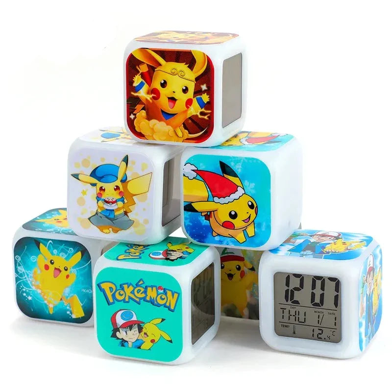 Ceas deșteptător cu LED-uri de design Pokemon - mai multe variante