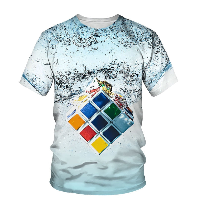 Tricou pentru bărbați cu imprimeu cubul lui Rubik - mai multe variante