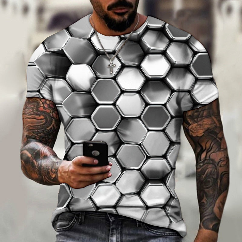 Tricou de designer pentru bărbați cu imprimare 3D - mai multe variante