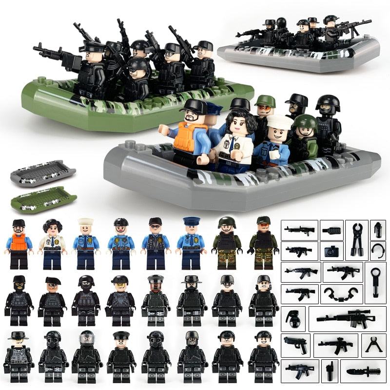 Figurine soldați și navă pentru Lego - 24 buc