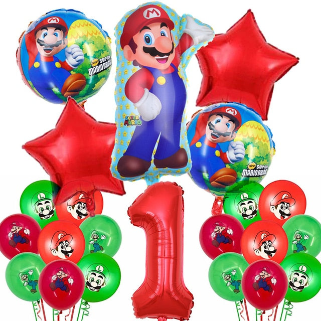 Set mare de baloane de ziua de naștere Super Mario - mai multe variante