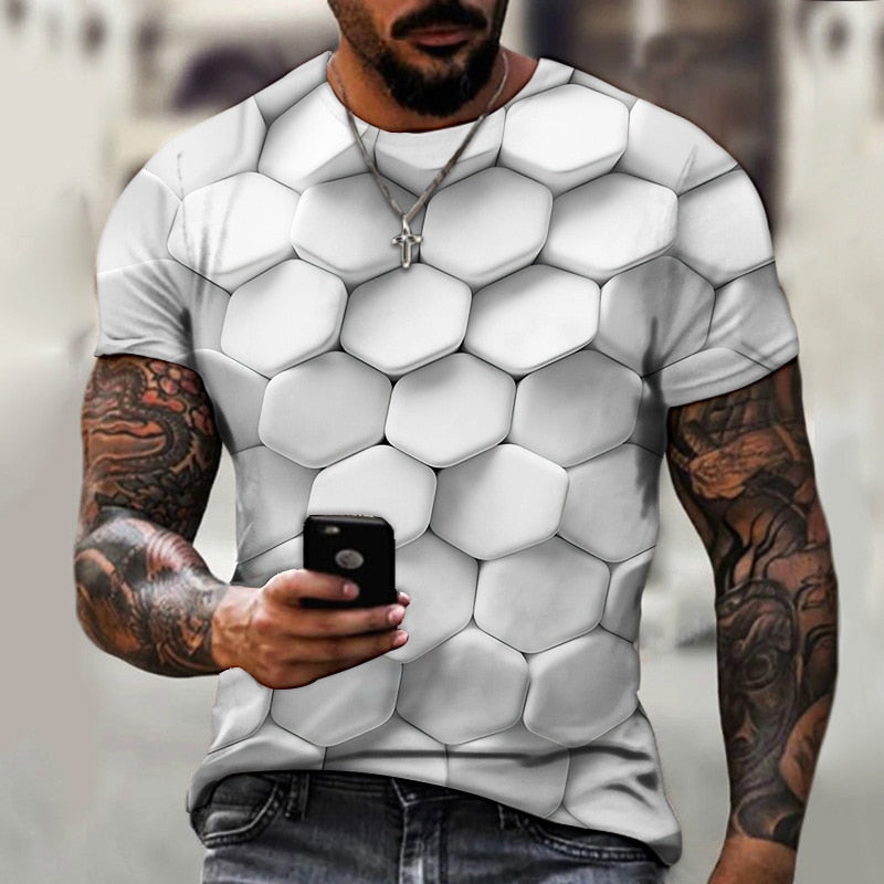 Tricou de designer pentru bărbați cu imprimare 3D - mai multe variante