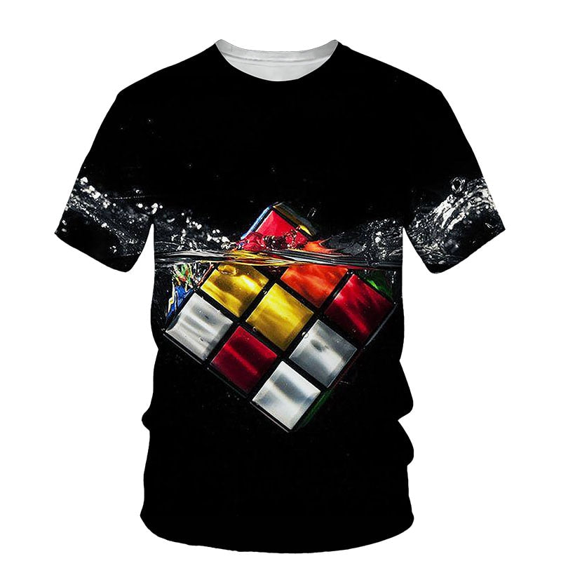 Băieți T-shirt cu imprimare 3D Rubik's Cube - mai multe variante