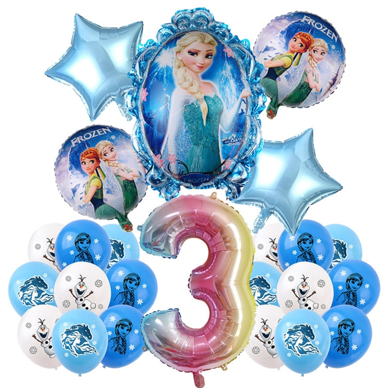 Set mare de baloane de ziua de naștere Frozen - mai multe variante