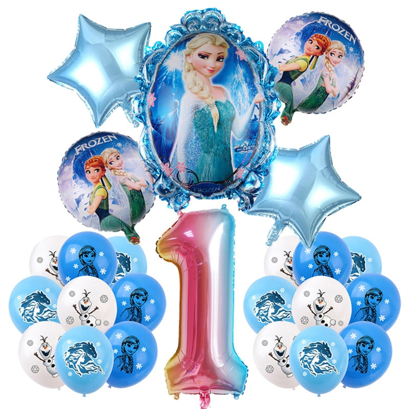 Set mare de baloane de ziua de naștere Frozen - mai multe variante