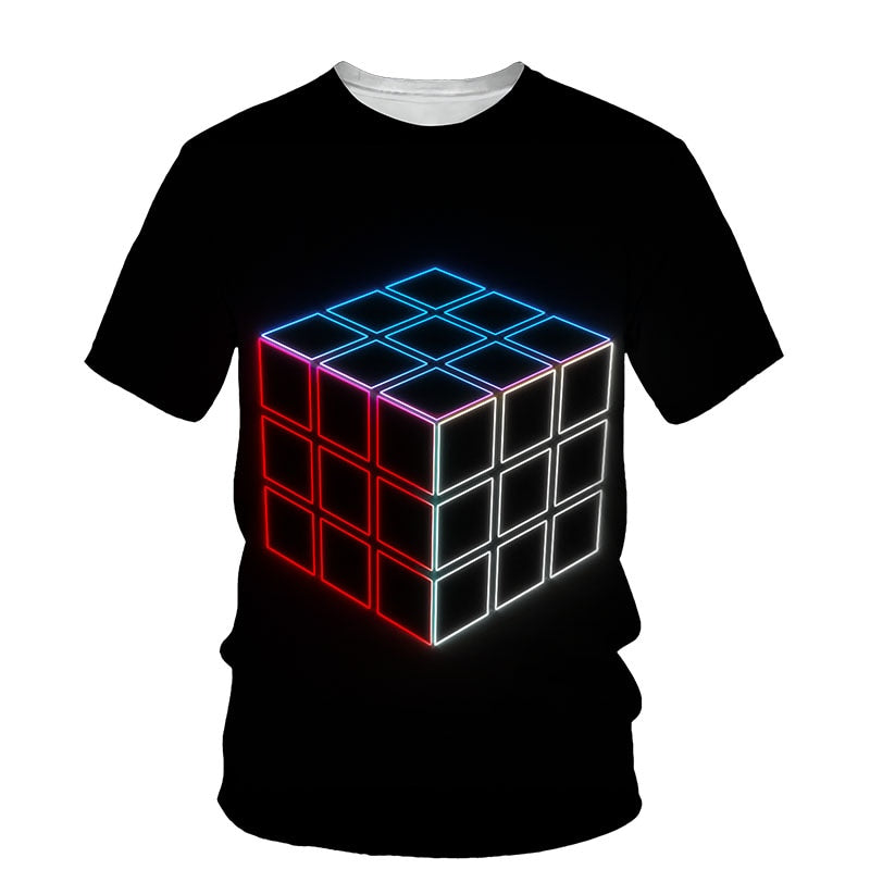 Băieți T-shirt cu imprimare 3D Rubik's Cube - mai multe variante