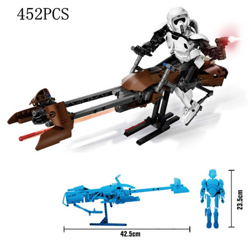 Figurină Star Wars - Scout trooper cu vehicul - 42,5 cm