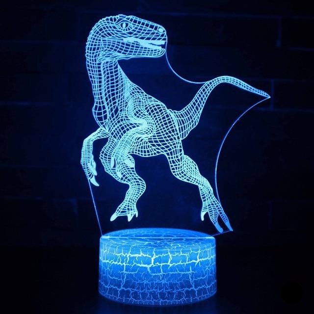 Lampă cu iluzie 3D - Velociraptor