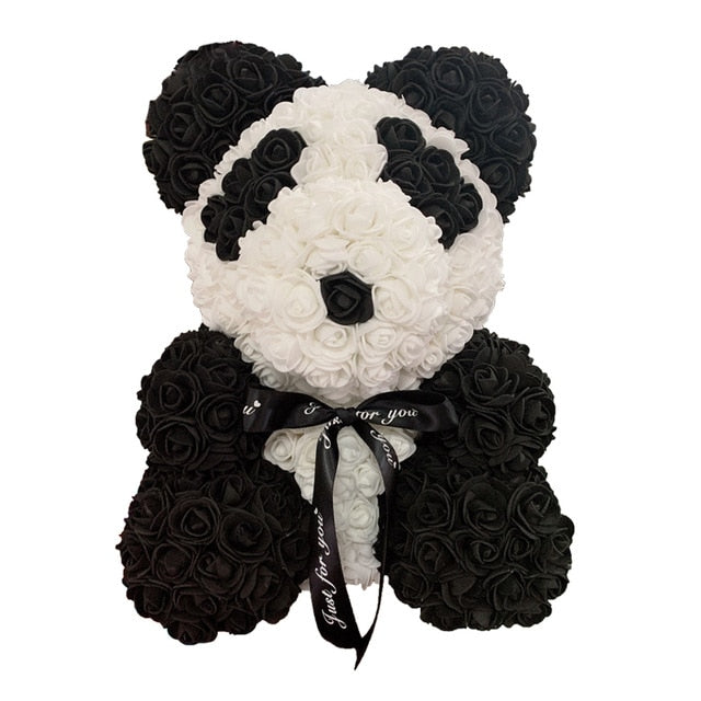 Panda urs cadou plin de trandafiri