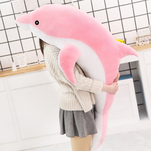 Plush delfin roz - mai multe mărimi