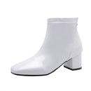 Cizme lucioase cu toc pentru femei - mai multe culori