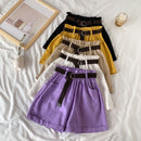 Pantaloni scurți pentru femei cu centură - mai multe culori