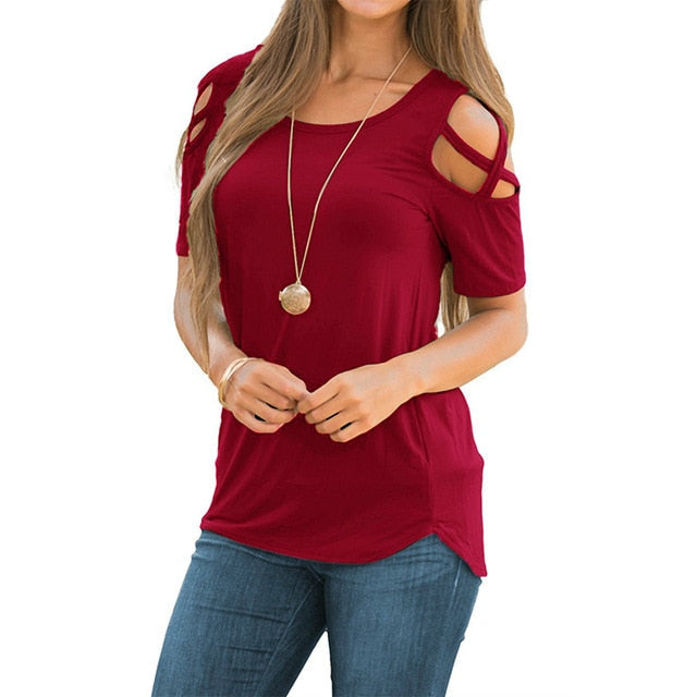 Tricou elegant pentru femei fără imprimeu - mai multe culori