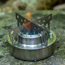 Aragaz portabil cu alcool în aer liber