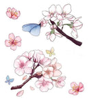 Tatuaj de flori de piersic pentru mici și mari - mai multe variante