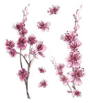 Tatuaj de flori de piersic pentru mici și mari - mai multe variante