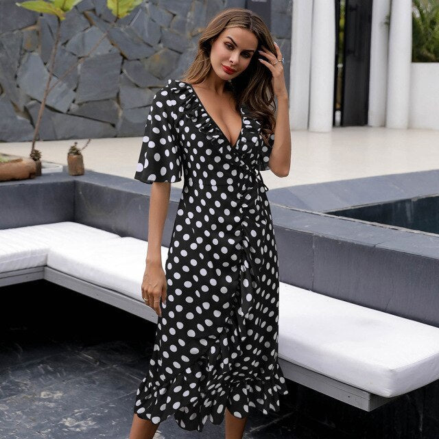 Rochie de damă cu buline - mai multe culori