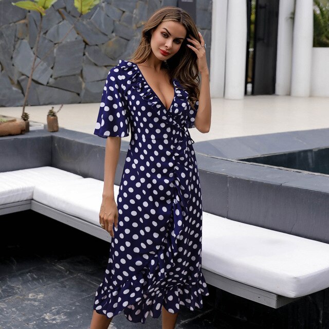 Rochie de damă cu buline - mai multe culori