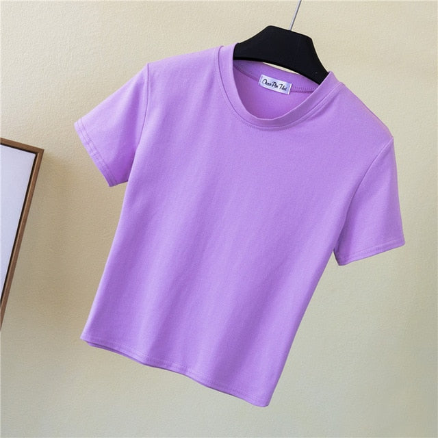 Tricou de culoare solidă pentru femei - mai multe culori