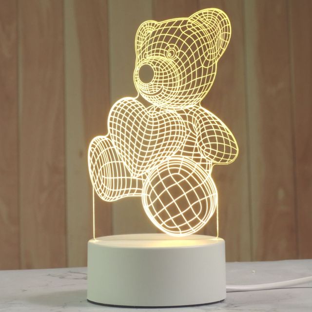 Lampă cu iluzie 3D - ursuleț de pluș