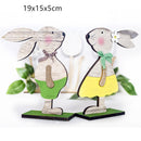 Doi iepurași de Paște din lemn - mai multe variante