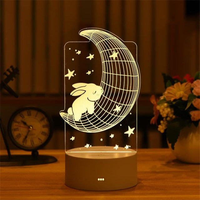 Lampă cu iluzie 3D - luna