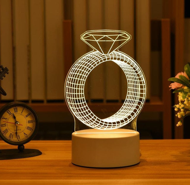 Lampă cu iluzie 3D - inel