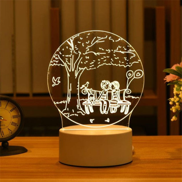 Lampă cu iluzie 3D - iubire