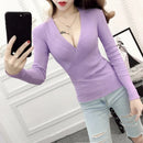 Tricou cu guler în V pentru femei - mai multe culori